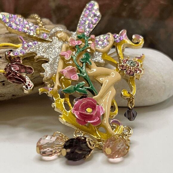 Kirks Folly Fairy of the Flowers Pendant/Pin Necklace - Picture 6 of 10